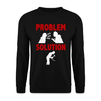 Knife Throwing Knife Thrower Problem Solution - Unisex Pullover - Schwarz - Vorne - Alina (178cm) & Michal (187cm)