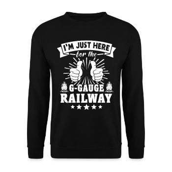 Chemin de fer de jardin Voie G Modèle de chemin de fer - Sweat-shirt Unisexe - noir - Devant - Alina (178cm) & Michal (187cm)