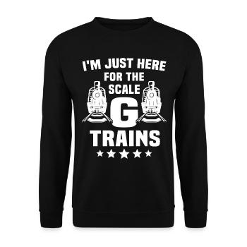 Chemin de fer de jardin Voie G Modèle de chemin de fer - Sweat-shirt Unisexe - noir - Devant - Alina (178cm) & Michal (187cm)
