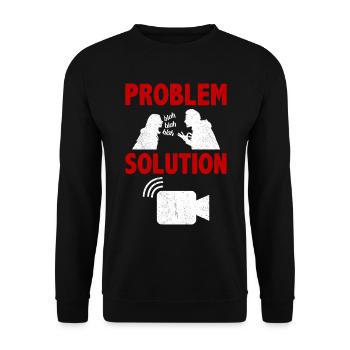 Livestreaming Streamer Live Video Problem Solution - Unisex Pullover - Schwarz - Vorne - Alina (178cm) & Michal (187cm)
