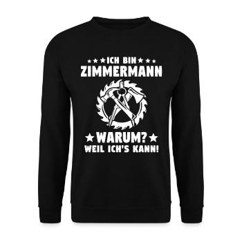 Zimmermann Zimmerer Zimmerleute - Unisex Pullover - Schwarz - Vorne - Alina (178cm) & Michal (187cm)