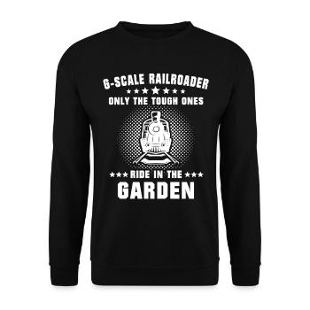 Gartenbahn Modellbahn Spur G - Unisex Pullover - Schwarz - Vorne - Alina (178cm) & Michal (187cm)