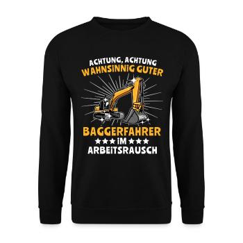 Baggerfuehrer Baggerfahrer - Unisex Pullover - Schwarz - Vorne - Alina (178cm) & Michal (187cm)