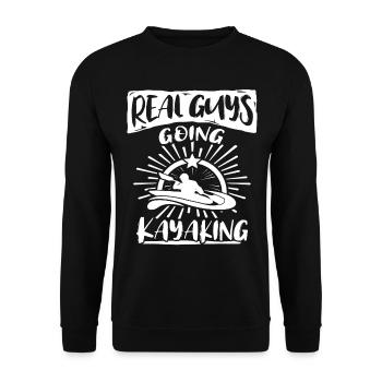 Kayaker Kayaking - Unisex Sweatshirt - black - Front - Alina (178cm) & Michal (187cm)