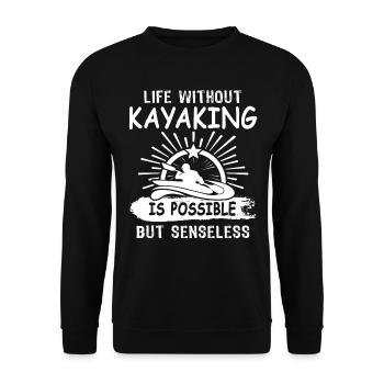 Kayaker Kayaking - Unisex Sweatshirt - black - Front - Alina (178cm) & Michal (187cm)