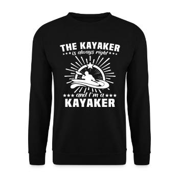 Kayaker Kayaking - Unisex Sweatshirt - black - Front - Alina (178cm) & Michal (187cm)