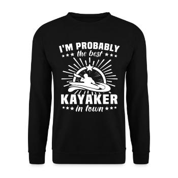 Kayaker Kayaking - Unisex Sweatshirt - black - Front - Alina (178cm) & Michal (187cm)