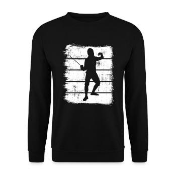 Fechter - Unisex Pullover - Schwarz - Vorne - Alina (178cm) & Michal (187cm)
