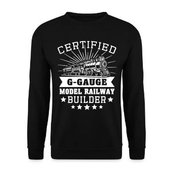 Gartenbahn Spur G Modelleisenbahn - Unisex Pullover - Schwarz - Vorne - Alina (178cm) & Michal (187cm)