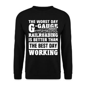 Gartenbahn Spur G Modelleisenbahn - Unisex Pullover - Schwarz - Vorne - Alina (178cm) & Michal (187cm)