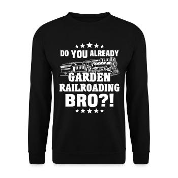 Gartenbahn Spur G Modelleisenbahn - Unisex Pullover - Schwarz - Vorne - Alina (178cm) & Michal (187cm)