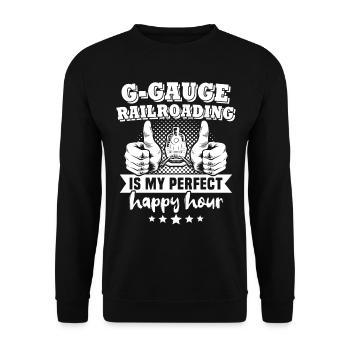 Gartenbahn Spur G Modelleisenbahn - Unisex Pullover - Schwarz - Vorne - Alina (178cm) & Michal (187cm)
