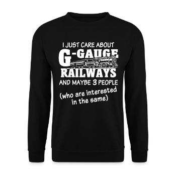 Modelleisenbahn Spur G Gartenbahn - Unisex Pullover - Schwarz - Vorne - Alina (178cm) & Michal (187cm)