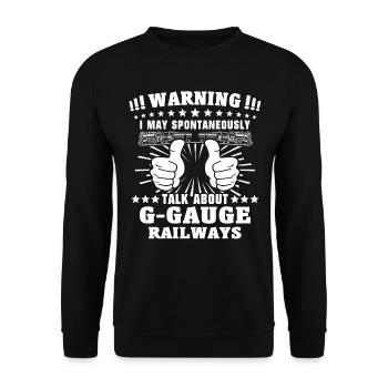 Voie de chemin de fer miniature G chemin de fer de jardin - Sweat-shirt Unisexe - noir - Devant - Alina (178cm) & Michal (187cm)
