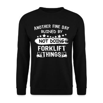 Staplerfahrer Stapler - Unisex Pullover - Schwarz - Vorne - Alina (178cm) & Michal (187cm)
