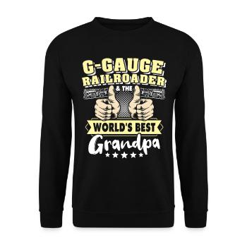 Gartenbahn Spur G Opa - Unisex Pullover - Schwarz - Vorne - Alina (178cm) & Michal (187cm)