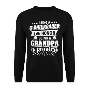 Jardin Chemin de fer Grand-père Gauge G Grand-père - Sweat-shirt Unisexe - noir - Devant - Alina (178cm) & Michal (187cm)