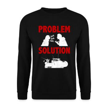 Offshore Fishing Fisherman Problem Solution Hobby - Unisex Pullover - Schwarz - Vorne - Alina (178cm) & Michal (187cm)