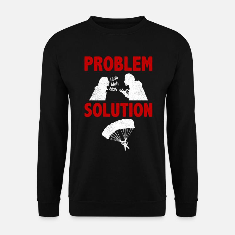 Parachuting Parachutists Problem Solution Hobby - Unisex Sweatshirt - black