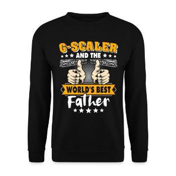Gartenbahn Spur G Papa - Unisex Pullover - Schwarz - Vorne - Alina (178cm) & Michal (187cm)