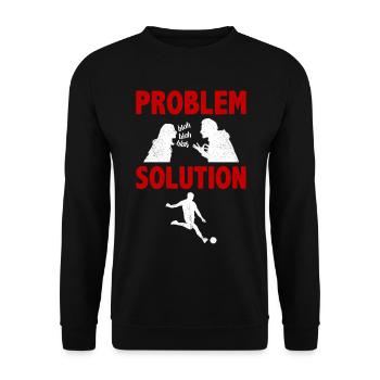 Playing Soccer Goal Keeper Problem Solution Hobby - Unisex Pullover - Schwarz - Vorne - Alina (178cm) & Michal (187cm)