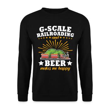 Gartenbahn Bier Garteneisenbahn Spur G - Unisex Pullover - Schwarz - Vorne - Alina (178cm) & Michal (187cm)