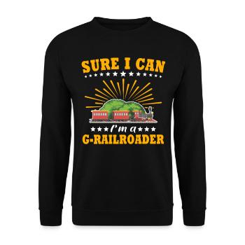 Gartenbahn Ich Kann Garteneisenbahn Spur G - Unisex Pullover - Schwarz - Vorne - Alina (178cm) & Michal (187cm)