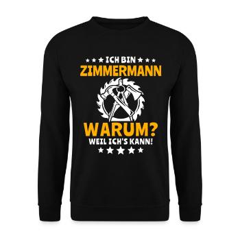 Zimmermann Zimmerer - Unisex Pullover - Schwarz - Vorne - Alina (178cm) & Michal (187cm)