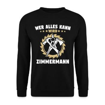 Zimmermann Zimmerer - Unisex Pullover - Schwarz - Vorne - Alina (178cm) & Michal (187cm)