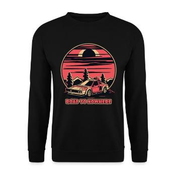 Japan JDM car road to nowhere - Unisex Sweatshirt - black - Front - Alina (178cm) & Michal (187cm)