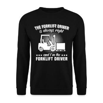 Forklift Driver Forklift Forklift - Unisex Sweatshirt - black - Front - Alina (178cm) & Michal (187cm)
