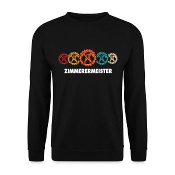 Zimmermann Zimmerleute Zimmerer - Unisex Pullover - Schwarz - Vorne - Alina (178cm) & Michal (187cm)