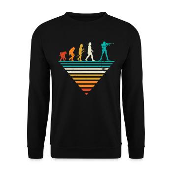 Human Evolution - Vintage Biathlon - Sweat-shirt Unisexe - noir - Devant - Alina (178cm) & Michal (187cm)