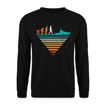 Human Evolution - Vintage Boating - Unisex Sweatshirt - black - Front - Alina (178cm) & Michal (187cm)