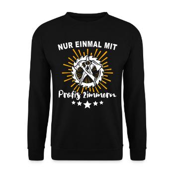 Zimmermann Zimmerer Zimmerleute - Unisex Pullover - Schwarz - Vorne - Alina (178cm) & Michal (187cm)
