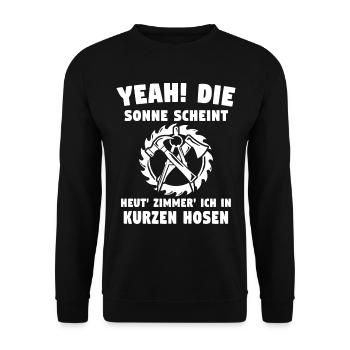 Zimmermann Zimmerer Zimmerleute - Unisex Pullover - Schwarz - Vorne - Alina (178cm) & Michal (187cm)