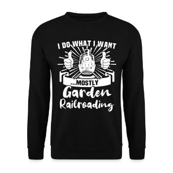 Spur G Modelleisenbahn Gartenbahn - Unisex Pullover - Schwarz - Vorne - Alina (178cm) & Michal (187cm)