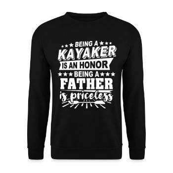 Kayakfahrer Papa Kayaker - Sweat-shirt Unisexe - noir - Devant - Alina (178cm) & Michal (187cm)