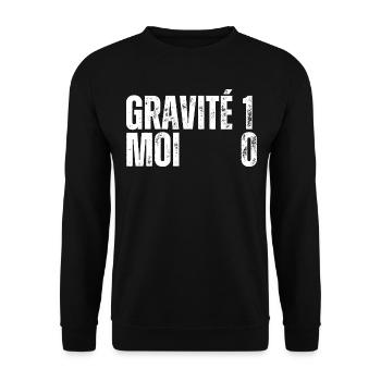 GRAVITÉ 1 MOI 0 Pied Casser Bras Cassé Jambe Casse - Sweat-shirt Unisexe - noir - Devant - Alina (178cm) & Michal (187cm)