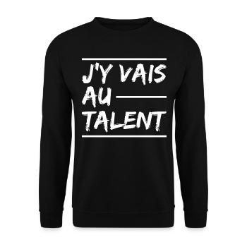 J'y Vais Au Talent J y Vais Au Culot Zero Pression - Sweat-shirt Unisexe - noir - Devant - Alina (178cm) & Michal (187cm)