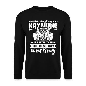 Kayaking Kayaker Kayak - Unisex Sweatshirt - black - Front - Alina (178cm) & Michal (187cm)