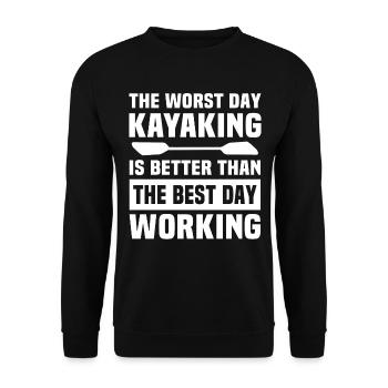 Kayaking Kayak Kayaker - Unisex Sweatshirt - black - Front - Alina (178cm) & Michal (187cm)
