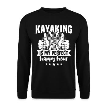 Kayaking Kayaker Kayak - Unisex Sweatshirt - black - Front - Alina (178cm) & Michal (187cm)
