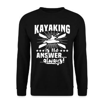Kayaking Kayaker Kayak - Unisex Sweatshirt - black - Front - Alina (178cm) & Michal (187cm)