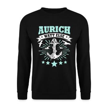 Auricher Sprüche Aurich - Unisex Pullover - Schwarz - Vorne - Alina (178cm) & Michal (187cm)