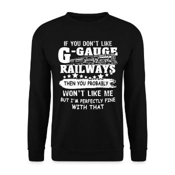Voie de chemin de fer miniature G chemin de fer de jardin - Sweat-shirt Unisexe - noir - Devant - Alina (178cm) & Michal (187cm)