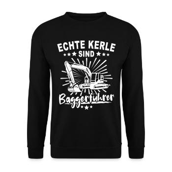 Baggerfuehrer Baggerfahrer - Unisex Pullover - Schwarz - Vorne - Alina (178cm) & Michal (187cm)