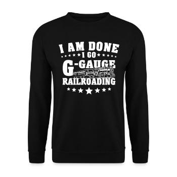 Garteneisenbahn Modellbahn Spur G - Unisex Pullover - Schwarz - Vorne - Alina (178cm) & Michal (187cm)