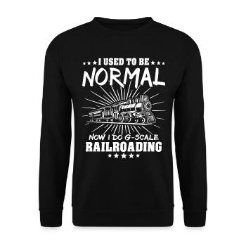 Garteneisenbahn Modellbahn Spur G - Unisex Pullover - Schwarz - Vorne - Alina (178cm) & Michal (187cm)