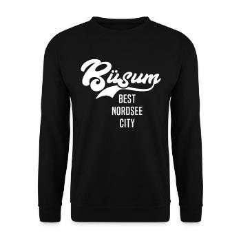 Büsumer Sprüche Büsum - Unisex Pullover - Schwarz - Vorne - Alina (178cm) & Michal (187cm)